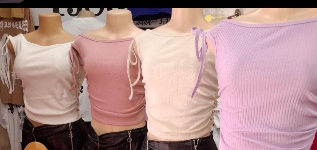 Blusa lados corrugados S/mangas 
