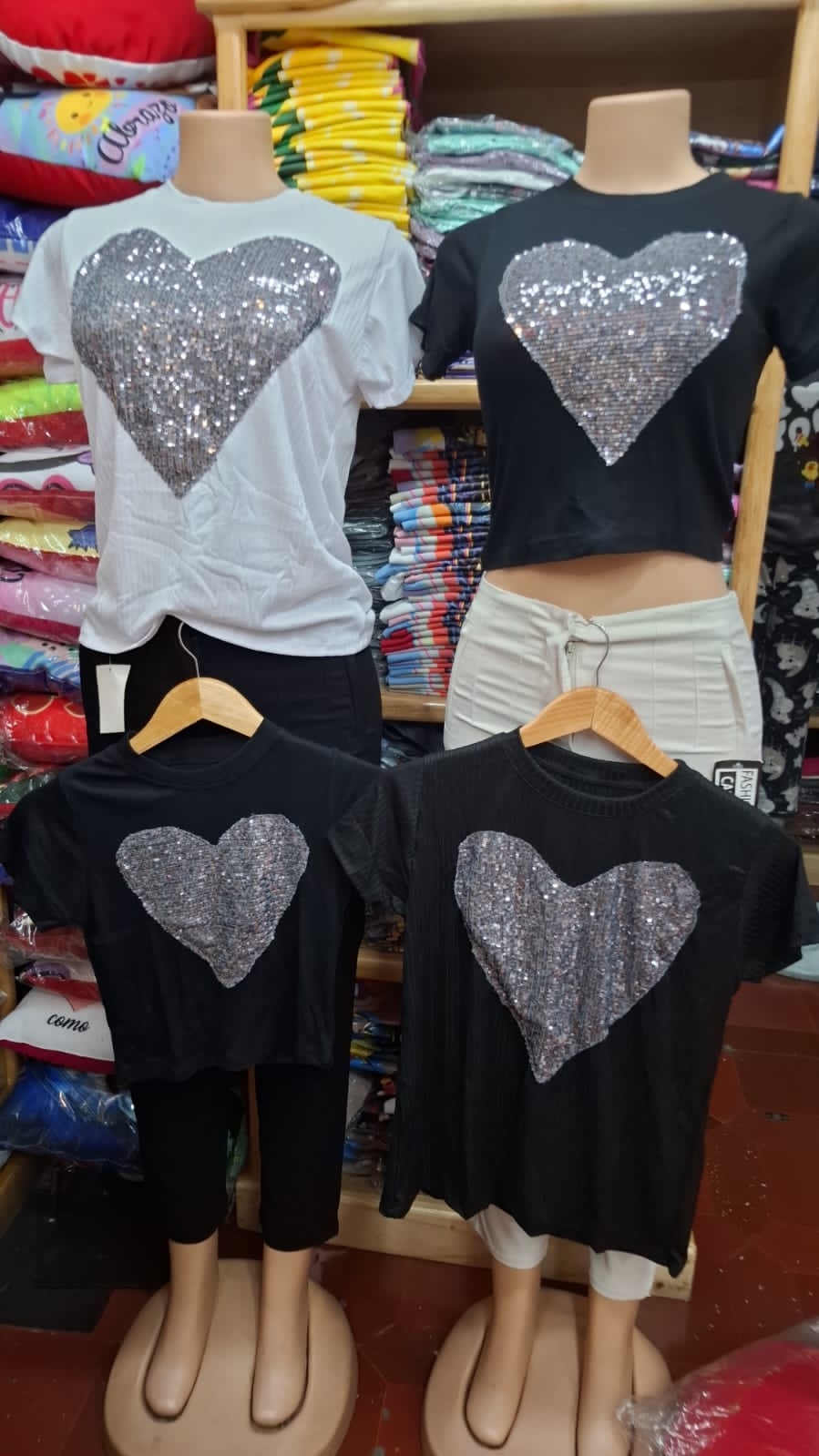 Blusa corazón Plateado 