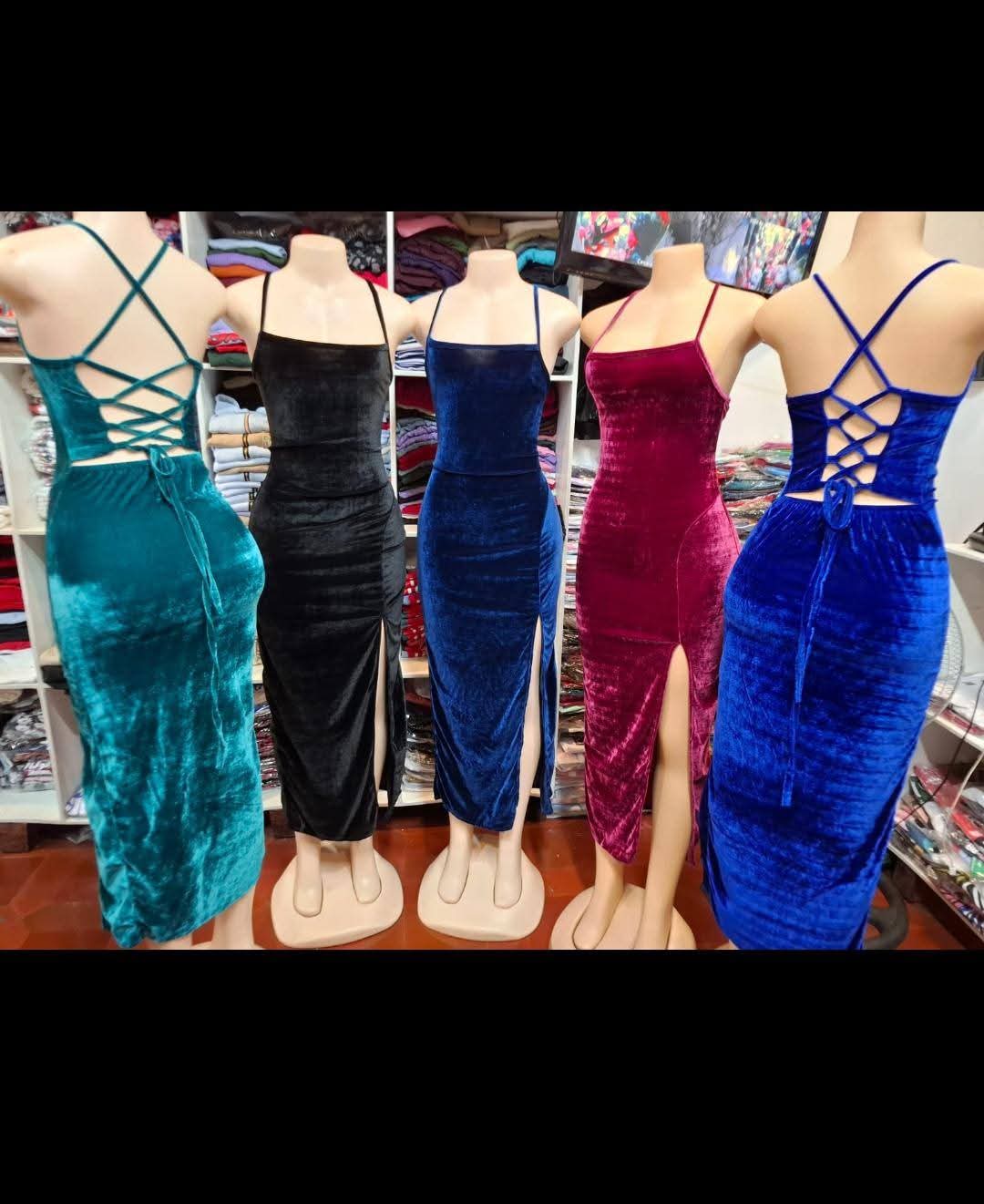 Vestido largo pana 